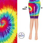 Tye Dye Lace Legging Shorts with Purple Lace